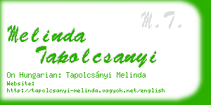 melinda tapolcsanyi business card