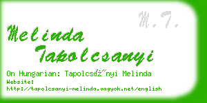 melinda tapolcsanyi business card